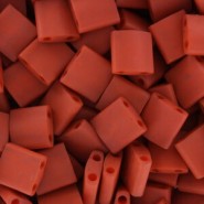 Miyuki tila 5x5mm kralen - Matted opaque terra cotta TL-2315